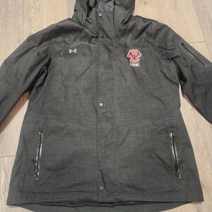 Under Armour Men's Black Hooded Jacket with BC Rowing Logo